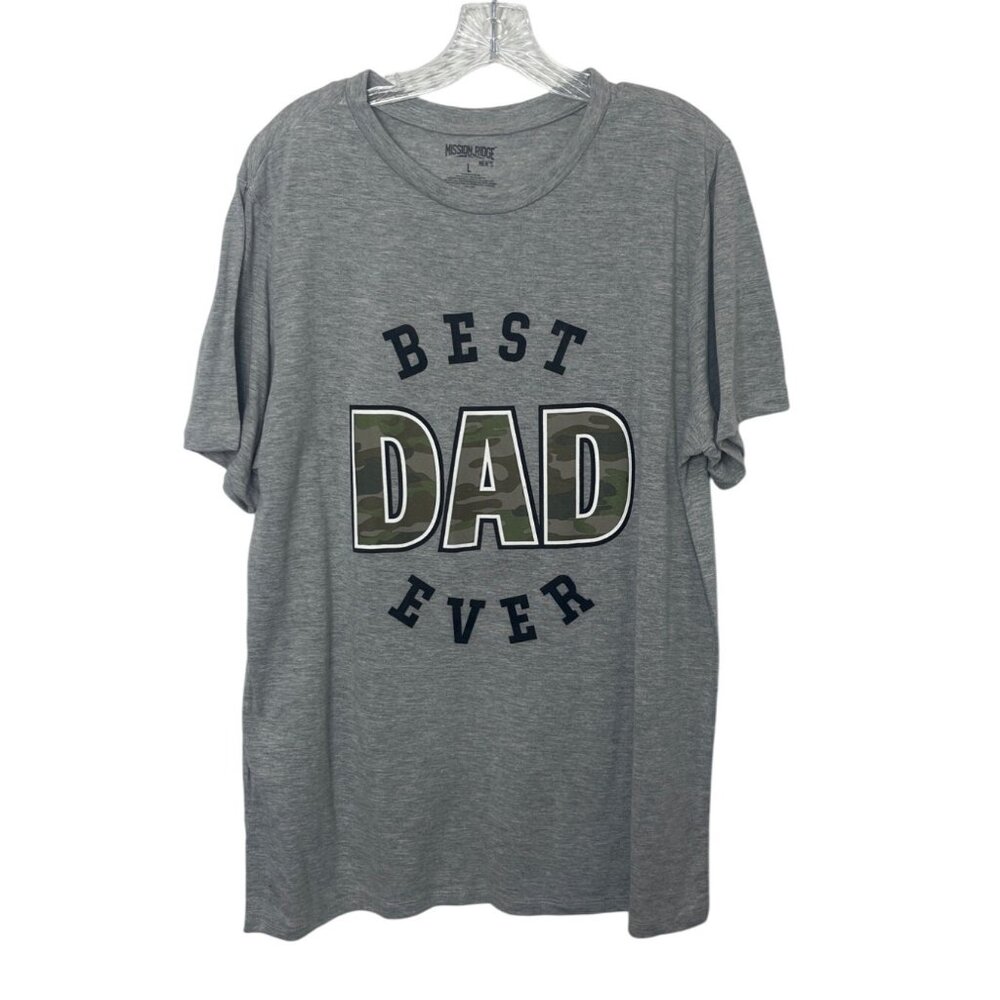 Mission Ridge Graphic Tshirt Mens Large Gray Best Dad Ever